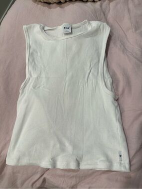 TNA Women's White Ribbed Muscle Tank